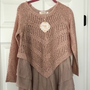 Layered Ruffle Tunic Sweater